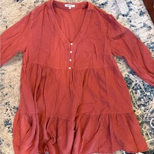 Madewell Rust V-Neck Dress